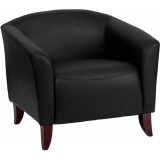HERCULES Imperial Series Black Leather Chair [111-1-BK-GG]
