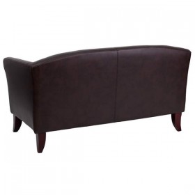 HERCULES Imperial Series Brown Leather Love Seat [111-2-BN-GG]