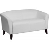 HERCULES Imperial Series White Leather Love Seat [111-2-WH-GG]