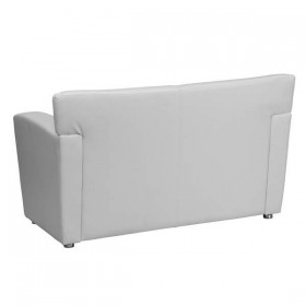 HERCULES Majesty Series White Leather Love Seat [222-2-WH-GG]