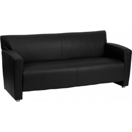 HERCULES Majesty Series Black Leather Sofa [222-3-BK-GG]