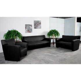 HERCULES Majesty Series Black Leather Sofa [222-3-BK-GG]