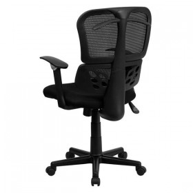 Mid-Back Black Mesh Chair with Conforming Lumbar Support [A-7741-BK-GG]