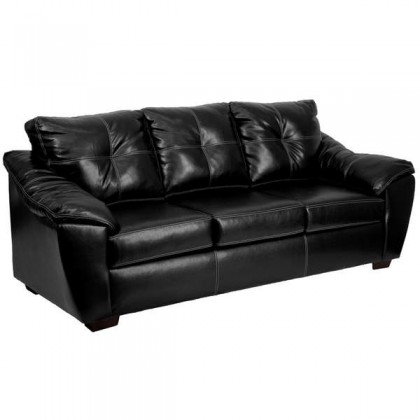 1250 Thomas Black Bonded Leather Sofa [AM-C1253-4111-GG]