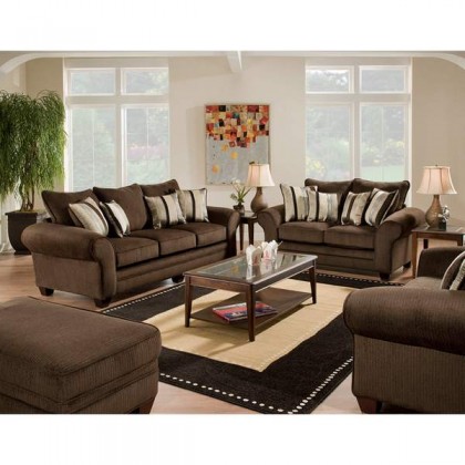 3700 Series 4 Piece Living Room Set in Waverly Godiva [AM-C3700-3920-LIVING-SET-GG]