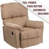 Contemporary Top Hat Coffee Microfiber Power Recliner [AM-P9320-4172-GG]