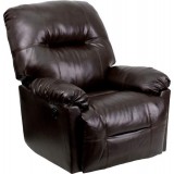 Contemporary Bentley Brown Leather Chaise Power Recliner [AM-CP9350-9075-GG]