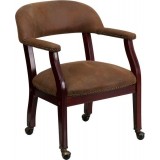 Bomber Jacket Brown Luxurious Conference Chair with Casters [B-Z100-BRN-GG]