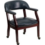 Navy Vinyl Luxurious Conference Chair with Casters [B-Z100-NAVY-GG]
