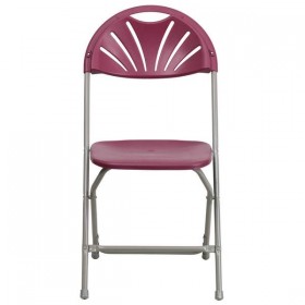 HERCULES Series 440 lb. Capacity Burgundy Plastic Fan Back Folding Chair [BH-D0002-BG-GG]