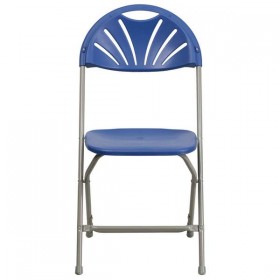 HERCULES Series 440 lb. Capacity Blue Plastic Fan Back Folding Chair [BH-D0002-BL-GG]