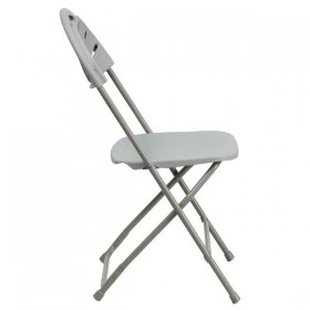 HERCULES Series 440 lb. Capacity Gray Plastic Fan Back Folding Chair [BH-D0002-GY-GG]