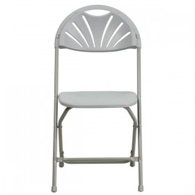 HERCULES Series 440 lb. Capacity Gray Plastic Fan Back Folding Chair [BH-D0002-GY-GG]