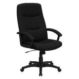 High Back Black Fabric Executive Swivel Office Chair [BT-134A-BK-GG]