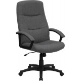 High Back Gray Fabric Executive Swivel Office Chair [BT-134A-GY-GG]