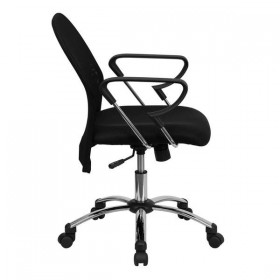 Mid-Back Black Mesh Office Chair with Chrome Base [BT-215-GG]