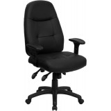 High Back Black Leather Executive Office Chair [BT-2350-BK-GG]
