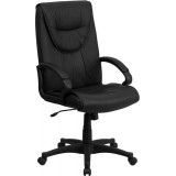 High Back Black Leather Executive Swivel Office Chair [BT-238-BK-GG]