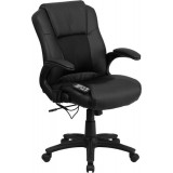 Massaging Black Leather Executive Office Chair [BT-2536P-1-GG]