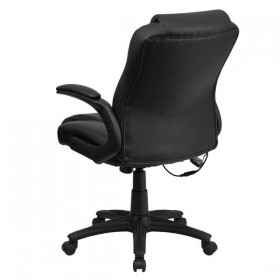 Massaging Black Leather Executive Office Chair [BT-2536P-1-GG]
