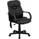 High Back Massaging Black Leather Executive Office Chair [BT-2690P-GG]