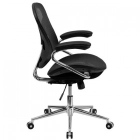 Mid-Back Black Mesh Computer Chair with Chrome Base [BT-2779-GG]