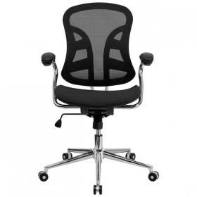 Mid-Back Black Mesh Computer Chair with Chrome Base [BT-2779-GG]