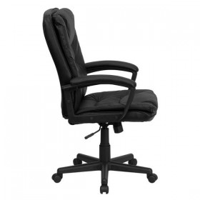 High Back Black Leather Executive Swivel Office Chair [BT-2921-BK-GG]