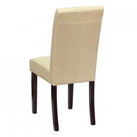 Ivory Leather Upholstered Parsons Chair [BT-350-IVORY-050-GG]