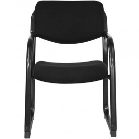 Black Fabric Executive Side Chair with Sled Base [BT-508-BK-GG]