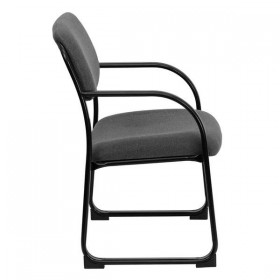 Gray Fabric Executive Side Chair with Sled Base [BT-508-GY-GG]