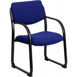 Navy Fabric Executive Side Chair with Sled Base [BT-508-NVY-GG]