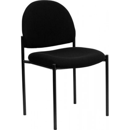 Black Fabric Comfortable Stackable Steel Side Chair [BT-515-1-BK-GG]