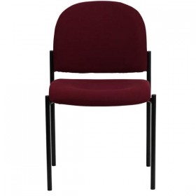 Burgundy Fabric Comfortable Stackable Steel Side Chair [BT-515-1-BY-GG]