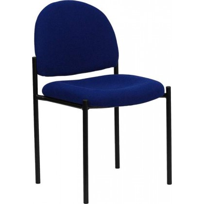 Navy Fabric Comfortable Stackable Steel Side Chair [BT-515-1-NVY-GG]