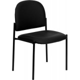 Black Vinyl Comfortable Stackable Steel Side Chair [BT-515-1-VINYL-GG]