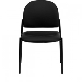 Black Vinyl Comfortable Stackable Steel Side Chair [BT-515-1-VINYL-GG]