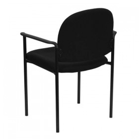 Black Fabric Comfortable Stackable Steel Side Chair with Arms [BT-516-1-BK-GG]