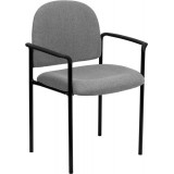 Gray Fabric Comfortable Stackable Steel Side Chair with Arms [BT-516-1-GY-GG]
