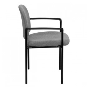 Gray Fabric Comfortable Stackable Steel Side Chair with Arms [BT-516-1-GY-GG]