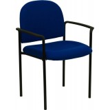 Navy Fabric Comfortable Stackable Steel Side Chair with Arms [BT-516-1-NVY-GG]