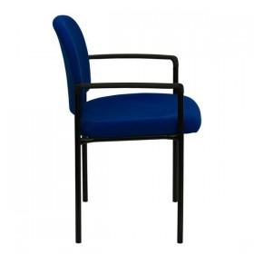 Navy Fabric Comfortable Stackable Steel Side Chair with Arms [BT-516-1-NVY-GG]