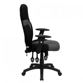 High Back Ergonomic Black and Gray Mesh Task Chair with Adjustable Arms [BT-6001-GYBK-GG]