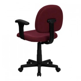Mid-Back Ergonomic Burgundy Fabric Task Chair with Adjustable Arms [BT-660-1-BY-GG]