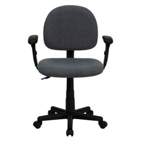 Mid-Back Ergonomic Gray Fabric Task Chair with Adjustable Arms [BT-660-1-GY-GG]