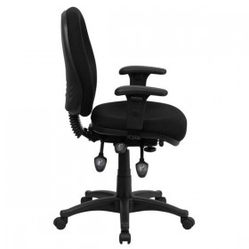 Mid-Back Multi-Functional Black Fabric Swivel Computer Chair [BT-662-BK-GG]