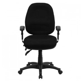 Mid-Back Multi-Functional Black Fabric Swivel Computer Chair [BT-662-BK-GG]