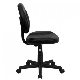 Mid-Back Black Leather Ergonomic Task Chair [BT-688-BK-GG]