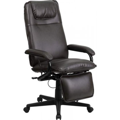 High Back Brown Leather Executive Reclining Office Chair [BT-70172-BN-GG]