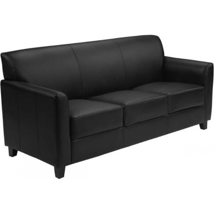 HERCULES Diplomat Series Black Leather Sofa [BT-827-3-BK-GG]